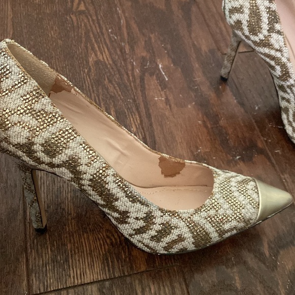 Gold / White Metallic 3 inch heels size 8.5 - Picture 12 of 14